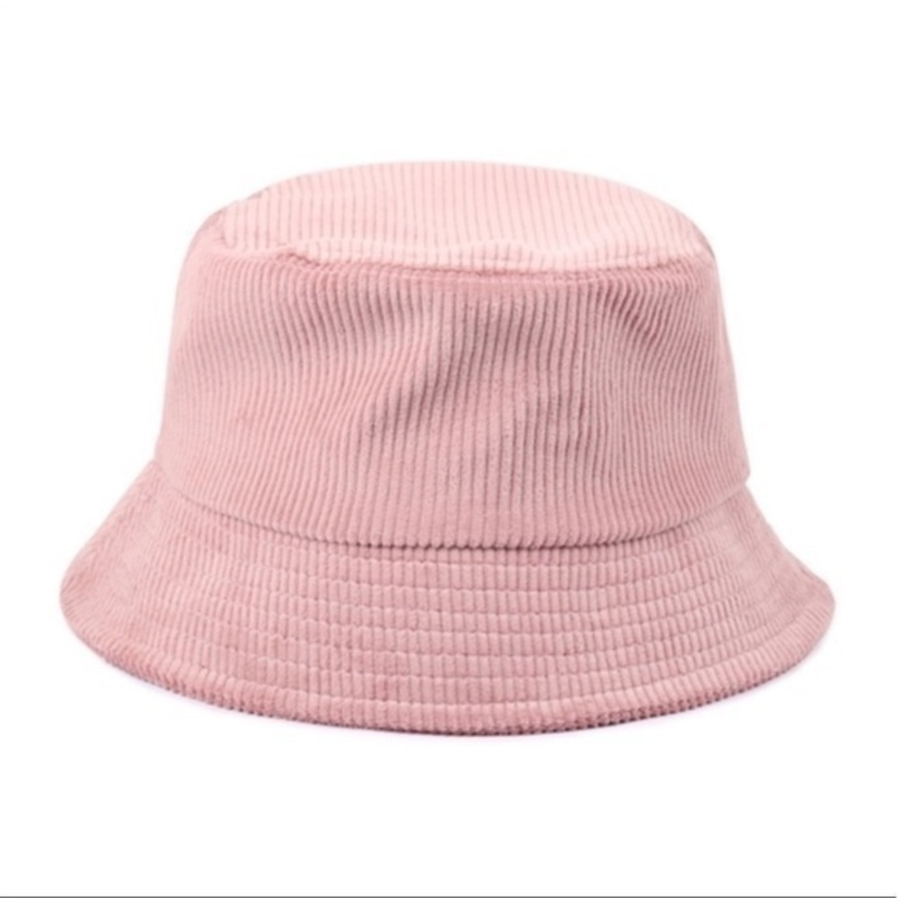 Pink corduroy bucket hat